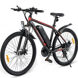 CHEIRS Bicicletas de montaña eléctrica CHEIRS Bicicleta para Adultos Unisex, Bicicleta de montaña eléctrica de 26", 350 W, 10 Ah, 36 V, con Pantalla de Instrumentos LCD, para Ejercicio en Bicicleta al Aire Libre, Black