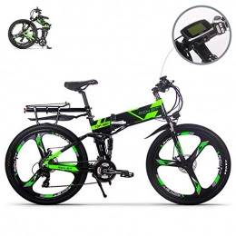 RICH BIT Bicicletas de montaña eléctrica eBike_RICHBIT RLH-860 bicicleta elctrica bicicleta de montaña plegable MTB e bicicleta 36V * 250W 12.8Ah litio - batera de hierro 26inch rueda integrada de magnesio (verde)