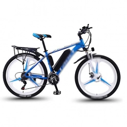 FZYE Bicicletas de montaña eléctrica FZYE 26 Pulgada Bicicleta Eléctrica Cruiser Ciclismo Bike, Doble Amortiguación 350W Bicicleta Montaña Pantalla LED Farosdeportes Aire Libre, Azul