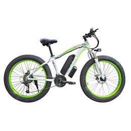 KT Mall 500w / 1000w elctrico Bicicleta montaña 26 '' Plegable Profesional con extrable 48v 13Ah Litio-Ion 21 Velocidad Shifter Playa neumtico Nieve Bicicleta Fat Tire para Adultos,Green500w