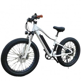 KT Mall Bicicletas de montaña eléctrica KT Mall Bicicleta eléctrica Amplia Fat Tire Velocidad Variable batería de Litio de Motos de Nieve montaña de Deportes al Aire Libre de aleación de Aluminio de Coches, Blanco, 26x21