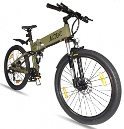 LLobe Bicicletas de montaña eléctrica LLOBE Adultos 26Pulgadas Aluminio Plegable Mountain E-Bike Deportes, Color Verde, One Size, 130749