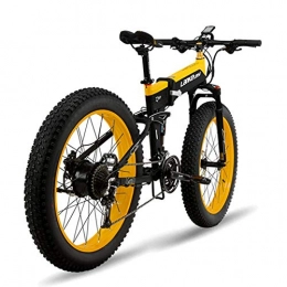 MERRYHE Bicicleta MERRYHE 26 * 4.0 Fat Tire Road Bicicleta Plegable 48V 500W Hombres Mountain Ebike 27 Velocidad Beach Snow Road Bicicletas Citybike Bicicleta Elctrica Extrable Batera De Litio, Yellow-48V10ah