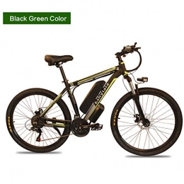 MICAKO Bicicleta MICAKO 26" Bicicleta elctrica de montaña, Batera 36V E-Bike Sistema de Transmisin de 7 Velocidades con Linterna con Batera de Litio Desmontable con 2 Modos de Trabajo, Verde