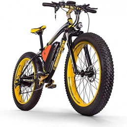 SUFUL Bicicletas de montaña eléctrica SUFUL Rich bitRT-012 1000W Elektrofahrrad fr Erwachsene, 48V * 17Ah Hochleistungsbatterie, Mountainbike, 7-Gnge-Federgabel, 4.0 Fat Tire Snow EBike (Black-Yellow)