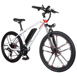 TGHY Bicicleta TGHY Bicicleta de Montaña Eléctrica para Adultos E-Bike de 26" con Asistencia de Pedal Motor de 48V 350W Batería de Litio Extraíble de 8Ah 21 Velocidades Freno de Disco Doble, Blanco