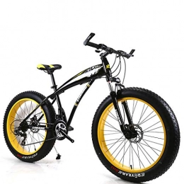 Bdclr Bicicleta 24 velocidades 24 Pulgadas 26 Pulgadas Moto de Nieve Neumtico Ancho Freno de Disco Absorcin de Choque Bicicleta Estudiante Bicicleta de montaña, Yellow, 26inch