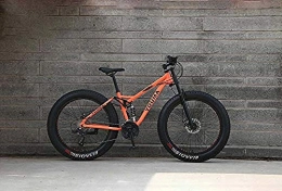 Abrahmliy Bicicletas de montaña Fat Tires Abrahmliy Bicicletas de montaña Doble suspensión Completa para Adultos de Acero al Carbono de Alta Carbono Marco Suave deceleración Resorte Rueda Delantera Horquilla Freno de Disco mecánico 26 pulg