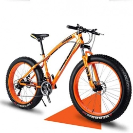 Abrahmliy Bicicleta Abrahmliy Fat Tire Mountain Bike Hombres Bicicleta de Playa Doble Freno de Disco 20 Pulgadas Bicicletas de Crucero 4.0 Ruedas Anchas Adulto Nieve Bicicleta-Orange_21 Velocidad