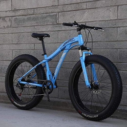 Abrahmliy Bicicletas de montaña Fat Tires Abrahmliy Fat Tire Mountainbike Men 26 Inch Adult Snowbike Double Disc Brake Cruiser Bikes Beach Bicycle 4.0 Wide Wheels-Blue_24 Speed