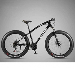 Alqn Bicicletas de montaña Fat Tires ALQN Bicicleta de montaña de 26 pulgadas para hombres y mujeres, bicicletas Fat Tire Mtb, cuadro de acero con alto contenido de carbono, horquilla delantera amortiguadora y freno de doble disco, Negro