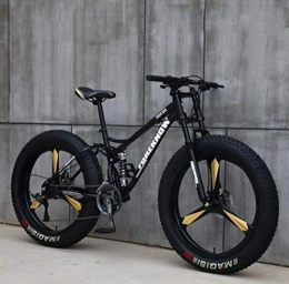 Langlin Bicicleta Bicicleta de bicicleta de montaña de 26 "para adultos Velocidad Variable Off Road Mountain Bike Marco de acero de alto carbono Horquilla delantera amortiguadora Doble disco de freno, Negro, 27 speed