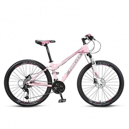 Dsrgwe Bicicleta Dsrgwe Bicicleta de Montaa, Bicicleta de montaña, Bicicletas de Aluminio Ligero de aleacin, Doble Disco de Freno y suspensin Delantera, de 26 Pulgadas de Ruedas, Velocidad 27 (Color : Pink)