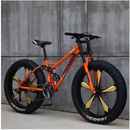 GJZM Bicicleta GJZM Mountain Bikes 21 Speed, neumticos de 26 Pulgadas Hardtail Mountain Bike Cuadro deDoble suspensin- Negro Spoke-Orange 5 Spoke