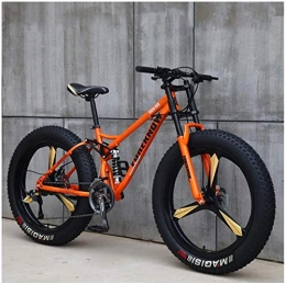 GJZM Bicicleta GJZM Mountain Bikes 21 Speed, neumáticos de 26 Pulgadas Hardtail Mountain Bike Cuadro de Doble suspensión - Negro Spoke-Orange 3 Spoke_24 Speed