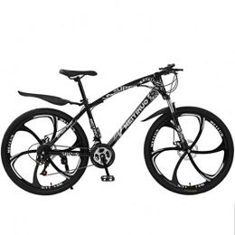 GXQZCL-1 Bicicletas de montaña Fat Tires GXQZCL-1 Bicicleta de Montaa, BTT, 26" Bicicleta de montaña, Bicicletas Hardtail, Marco de Acero al Carbono, Doble Disco de Freno y suspensin Delantera MTB Bike (Color : Black, Size : 21 Speed)