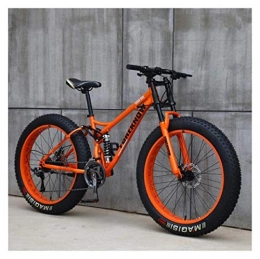  Bicicletas de montaña Fat Tires MTB de 26 '', bicicleta de neumático grueso de 24 velocidades, bicicleta de montaña de velocidad variable para adultos para playa y nieve, marco de acero con alto contenido de carbono, doble suspensió