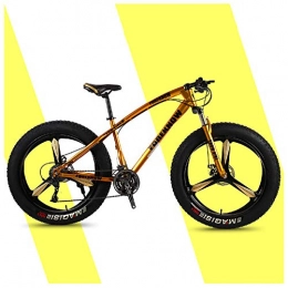 QIMENG Bicicletas de montaña Fat Tires QIMENG Bicicleta Montaña 26" Cuadro De Acero De Alto Carbono Bicicletas De Montaña Rígidas Todo Terreno Cambio 7 / 21 / 24 / 27 Velocidades Freno De Disco De Acero Adecuado para 168-220 Cm, K, 7 Speed