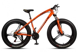 Qj Bicicletas de montaña Fat Tires Qj Bicicletas De Montaa, 26 Pulgadas Marco De Acero De Carbono De Alta Fat Tire Mountain Trail Bicicletas, Bicicletas De Montaa para con Doble Freno De Disco, Naranja, 21Speed