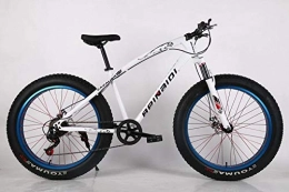 WANG-L Bicicletas de montaña Fat Tires WANG-L Bicicleta De Montaña Hombres Mujeres Moto De Nieve 4.0 Neumático Grande Ensanchado ATV Freno De Disco De Amortiguación Velocidad Variable Bicicleta MTB, White