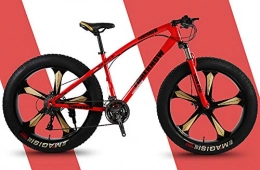 WANG-L Bicicletas de montaña Fat Tires WANG-L Bicicletas De Montaña De 26 Pulgadas para Hombres Mujeres 4.0 Neumático Gordo Freno De Disco Doble Velocidad Variable Campo De Nieve Playa Bicicleta MTB, Red-26inch / 27speed