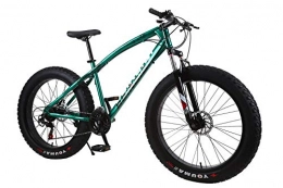 XCBY Bicicletas de montaña Fat Tires XCBY Bicicleta de montaña, Mountainbike, MTB - 26 Pulgadas, Frenos De Doble Disco, NeumáTicos Anchos, Asientos Ajustables Green-27Speed