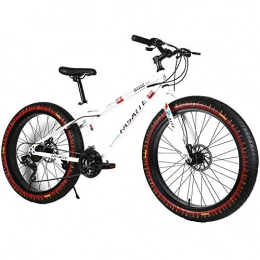 YOUSR Bicicleta YOUSR Bicicleta Fat Tire Suspensin Completa Bicicleta de Tierra con suspensin Completa Bicicleta para Hombre y Bicicleta para Mujer White 26 Inch 24 Speed