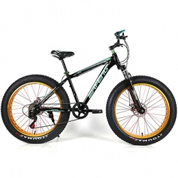 YOUSR Bicicleta YOUSR Bicicletas de montaña Fat Bike Bicicletas de montaña Ligeras Unisex Black Green 26 Inch 7 Speed