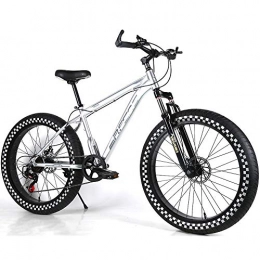 YOUSR Bicicleta YOUSR Fat Tire Bike Disc Brake Snow Bike 20 Pulgadas para Hombres y Mujeres Silver 26 Inch 7 Speed