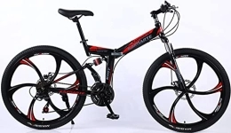 DPCXZ Bicicletas de montaña plegables 21 Speed Bicicleta Plegable, Bicicleta De Montaña Plegable Para Hombres Y Mujeres Adultos, Bicicleta De Deporte De Montaña, Doble Suspension Bicicletas Urbanas Unisex black, 24 inches