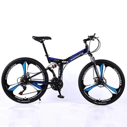 WEHOLY Bicicleta Bicicleta Bicicleta de montaña de acero al carbono de 26 pulgadas, freno de disco doble Absorción de choque Cambio de cola suave Bicicleta de 21 velocidades con frenos de disco y horquilla de sus