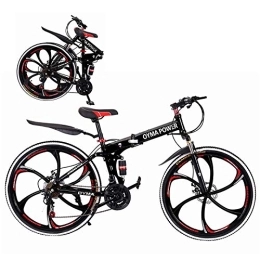 Generic Bicicleta Bicicleta Carreras Carretera para Adultos Bicicleta montaña al Aire Libre, 21 velocidades 26 Pulgadas Bicicleta Plegable Bicicletas Freno Disco Doble Ruedas Bicicleta Bicicletas MTB Doble suspensió