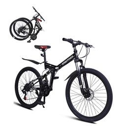 Generic Bicicletas de montaña plegables Bicicleta Carreras Carretera para Adultos Bicicletas montaña Bicicleta montaña Plegable 26 Pulgadas Bicicletas Plegables para Hombres Mujeres Frenos Disco suspensión Completa 21 velocidades Bicicle