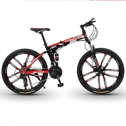 Great Bicicleta Bicicleta de montaña, 21 Bicicleta De Montaña Plegable De 21 Velocidades, Bicicleta De Estudiante Portátil De 26 Pulgadas De 10 Pulgadas De Acero Alto De Carbono, Frontal Y T(Size:21 speed , Color:Red)