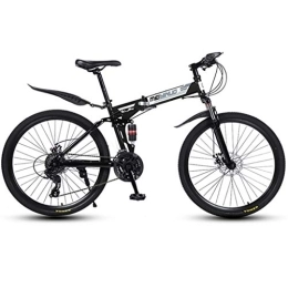 LADDER Bicicleta Bicicleta de Montaña, Bici de montaña plegable, bicicletas de doble suspensión, chasis de acero al carbono, doble freno de disco, ruedas de radios de 26 pulgadas ( Color : Black , Size : 27-speed )