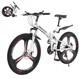 MXXDB Bicicleta Bicicleta de montaña Bicicleta plegable de 26 pulgadas para adultos con 21 velocidades Frenos de doble disco Suspensión completa Antideslizante Hombres Mujeres Ciclismo de carreras al aire libre