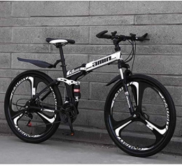 ZHTY Bicicleta Bicicleta de montaña Bicicletas plegables, 26 pulgadas, 27 velocidades, freno de disco doble, suspensión completa, antideslizante, marco de aluminio ligero, horquilla de suspensión Bicicletas de mont