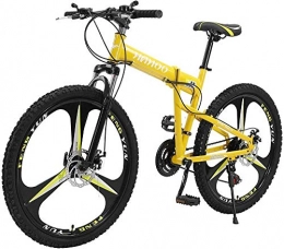 SYCY Bicicleta Bicicleta de montaña con suspensión completa de 26 pulgadas Bicicleta antideslizante plegable de 21 velocidades Bicicleta de montaña antideslizante con absorción de impactos Bicicleta de ejercicio