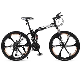LADDER Bicicleta Bicicleta de Montaña, De 26 pulgadas de bicicletas de montaña, bicicletas plegables hardtail, suspensión completa y doble freno de disco, marco de acero al carbono ( Color : White , Size : 21-speed )