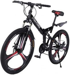 SYCY Bicicletas de montaña plegables Bicicleta de montaña para exteriores, acero con alto contenido de carbono, bicicleta plegable de 21 velocidades, bicicletas con freno de disco doble, ruedas de 26 pulgadas, bicicleta de carretera para