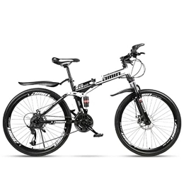 SanRen Bicicletas de montaña plegables Bicicleta de montaña plegable de 26 pulgadas, bicicleta de montaña con suspensión completa, sistema de absorción de impactos, freno de disco Mécánico, adaptada al ciclismo en exterior (rueda de
