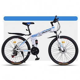 JLASD Bicicletas de montaña plegables Bicicleta Montaña 26" Plegable Bicicletas De Montaña De 27 Plazos De Envío Mujeres / Hombres MTB De Acero Al Carbono De Peso Ligero Bastidor De Suspensión Completa Del Disco De Freno ( Color : Blue )