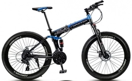 DPCXZ Bicicletas de montaña plegables Bicicleta Plegable De Montaña Para Adultos De 21 Velocidades, Suspensión Delantera MTB De 26 Pulgadas, Ruedas De Absorción De Golpes, Bicicleta Para Hombre Y Mujer blue, 26 inches