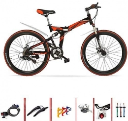 YAOJIA Bicicleta Bicicletas de montaña Bicicleta De Montaña Plegable De Velocidad Variable Para Unisex De 24 / 26 Pulgadas, Doble Suspensión, Universal, Con Amortiguación, Todo Terreno, Plegable, Bicicleta De Carretera