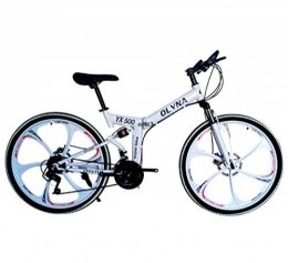 MYMGG Bicicleta Bicicletas para Adultos De 26 Pulgadas Bicicletas De Montaña para Hombres Mujer 21 Velocidad (24 Velocidades, 27 Velocidades, 30 Velocidades) Bicicletas De Carretera Plegables, Blanco, 24 Speed