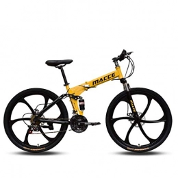 CXY-JOEL Bicicleta CXY-JOEL Bicicleta de Montaa para Adultos, Ruedas de 26 Pulgadas, Bicicleta de Montaa Trail Bicicletas Plegables de Acero de Alto Carbono, Bicicletas de 21 Velocidades, Suspensin Completa, Engrana