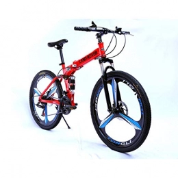 Dapang Bicicletas de montaña plegables Dapang Bicicleta de montaña, con Estructura de Acero Mediano y Ruedas de 26 Pulgadas con Frenos de Disco mecánicos, transmisión Shimano de 27 velocidades, Red, 24speed