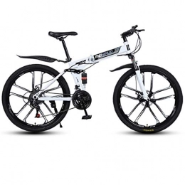 Dsrgwe Bicicleta Dsrgwe Bicicleta de Montaa, Bicicleta de montaña, Bicicletas de montaña Plegable, de Doble suspensin y Doble Freno de Disco, MTB (Color : White, Size : 21-Speed)