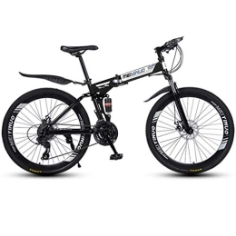 LADDER Bicicleta Dsrgwe Bicicleta de Montaña, Bici de montaña Plegable, Bicicletas BTT de Doble suspensión, suspensión Doble y Doble Freno de Disco, Ruedas de radios de 26 Pulgadas (Color : Black, Size : 24-Speed)