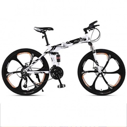 Dsrgwe Bicicleta Dsrgwe Bicicleta de Montaña, Bicicleta de montaña, Bicicletas de montaña Plegable, de Doble suspensión y Doble Freno de Disco, de 26 Pulgadas mag Ruedas (Color : Black, Size : 24-Speed)
